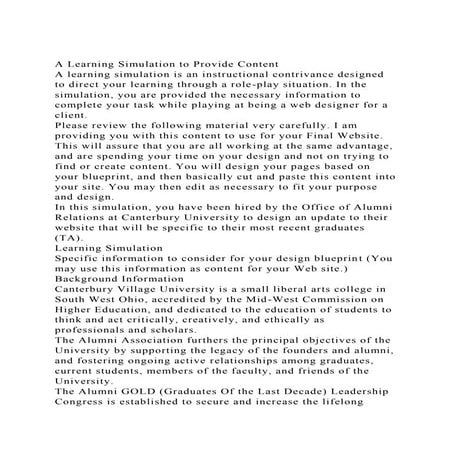 A Learning Simulation to Provide ContentA learning simulation is.docx