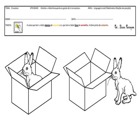 A lebre e a caixa  3 anos-  matemática