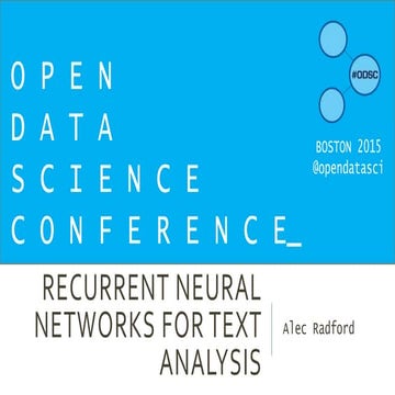 Recurrent Neural Networks for Text Analysis