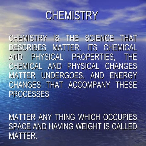 chemistry introduction