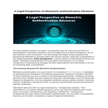 Role of Biometrics in Law Enforcement | PDF