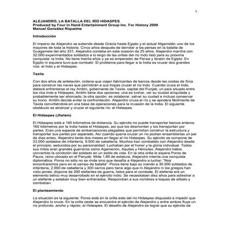 La Batalla del río Hydaspes