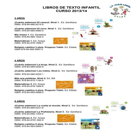 Alejo lorén libros de texto curso 2013 14