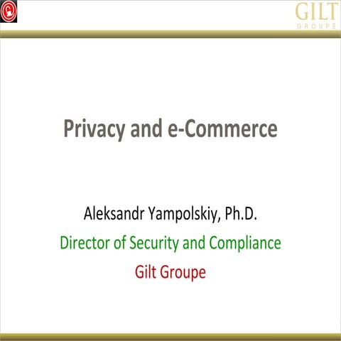 Aleksandr Yampolskiy Presentation