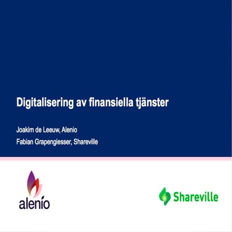 Alenios frukostseminarium om digitalisering av finansiella tjänster