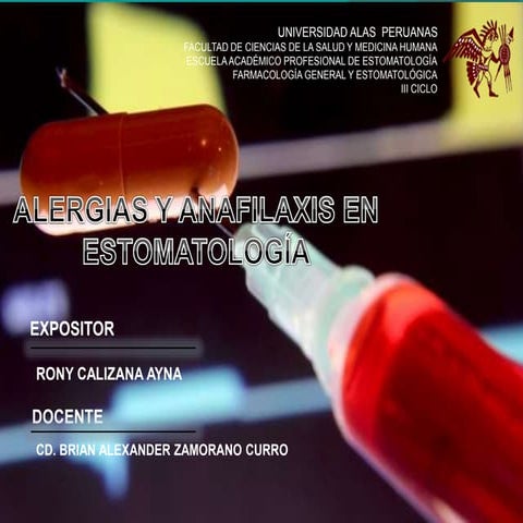 Alergias y anafilaxia en estomatologia