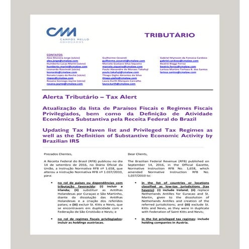 Alerta Tributário - Tax Alert
