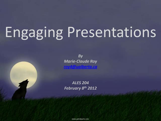 Lecture 13: Effective Presentations - Guest Lecture by Marie-Claude