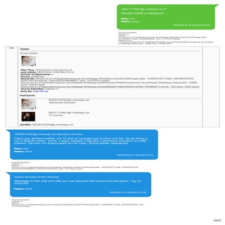 Le chat tra Luca Palamara e Alessandra Salvadori