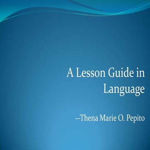 A lesson guide in Language 1