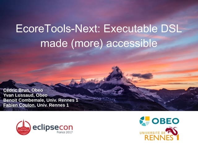 EcoreTools-Next: Executable DSL made (more) accessible