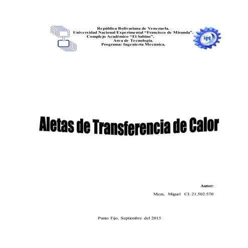 Aletas de transferencia de calor