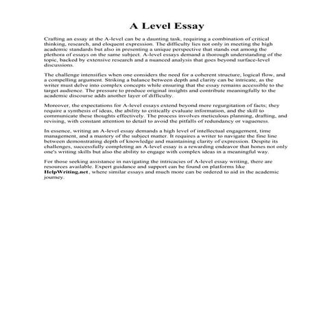 A Level Essay