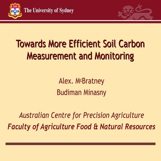 Towards Cost Efficient Soil Carbon Measurement and Monitoring