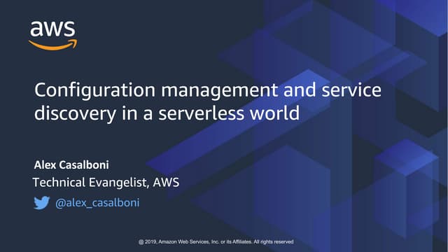 DevOps Fest 2019. Alex Casalboni. Configuration management and service discov...