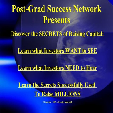 What you NEED in Order to Raise Capital