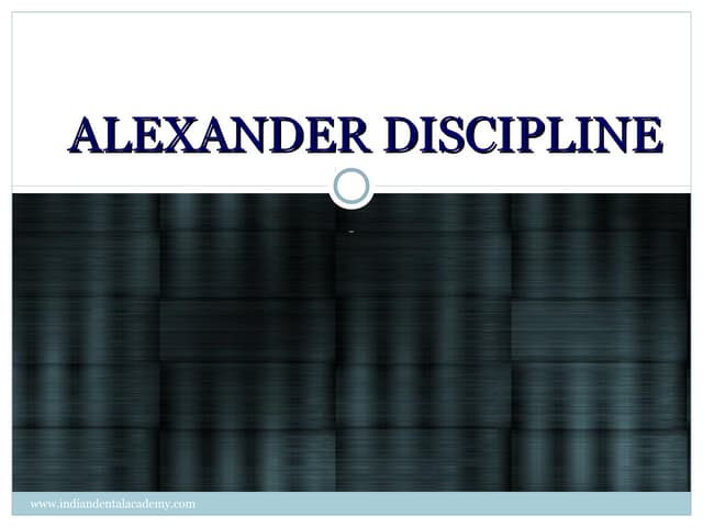 Alexander discipline