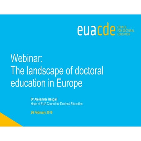 The landscape of doctoral education in Europe