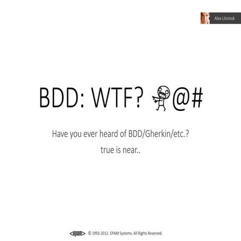 Alexander Litvinok (software engineer) "bdd wtf"