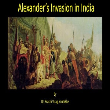 The invasion of Alexander of Macedonia in India