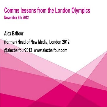 LOCOG Olympic Legacy - Alex Balfour