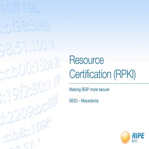 RPKI Certification Tutorial