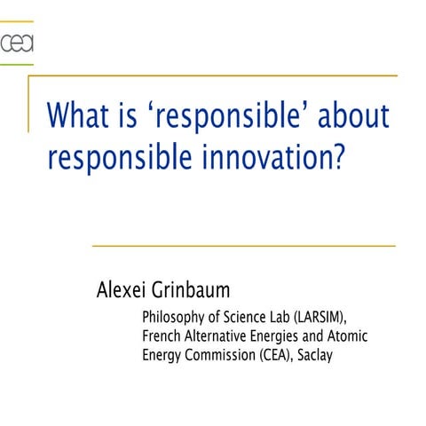 Alexeï Grinbaum_What is responsible about responsible innovation?