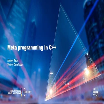 Alexey Tsoy Meta Programming in C++ 16.11.17