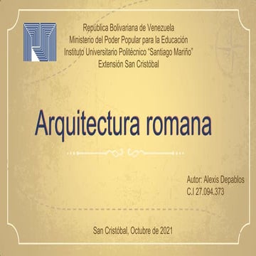 Arquitectura romana - Alexis Depablos