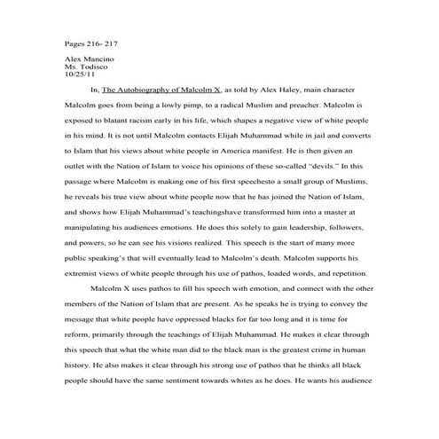 Alex mancino malcolm x