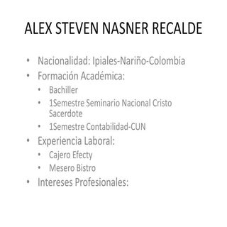 Alex steven nasner recalde