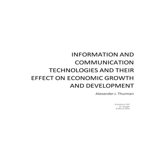 Information and communication technologies and their effect on economic growt...