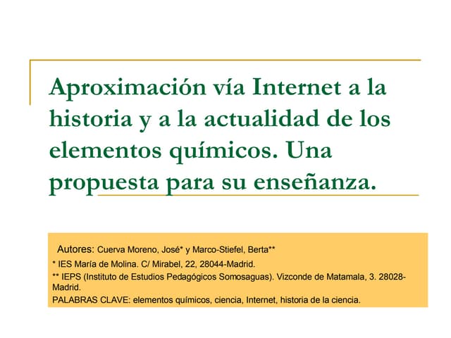 Alfabetización Científica Vía Internet