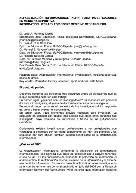 Alfabetización Informacional