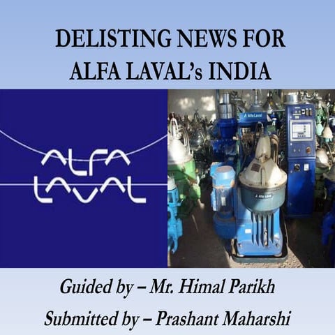 Alfa laval's delisting