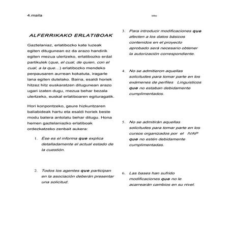 Alferrikako erlatibozko ariketak 1