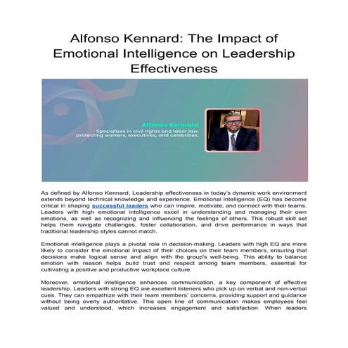 Alfonso Kennard_ The Impact of Emotional Intelligence on Leadership ...