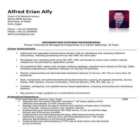 Alfred Erian Resume