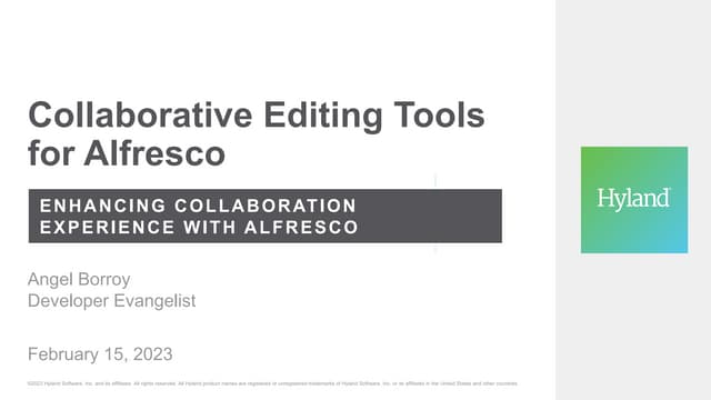 Collaborative Editing Tools for Alfresco