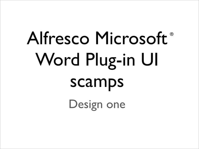 Alfresco Word Plug-In UI Scamps
