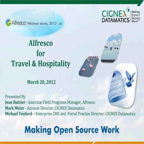 CIGNEX Datamatics: Alfresco Integrations in Hospitality and Tourism