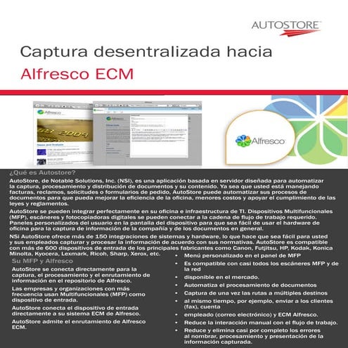 NSi Autostore e Alfresco 