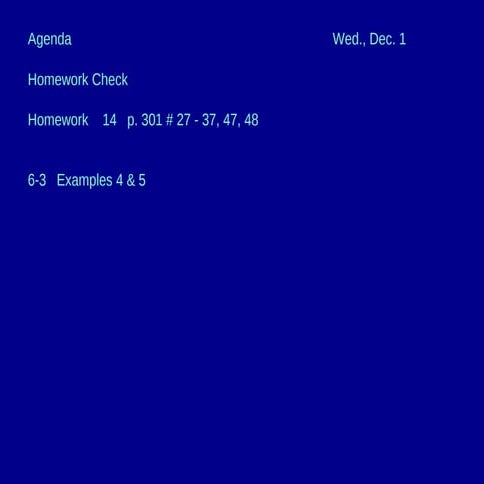 More on Standard Form