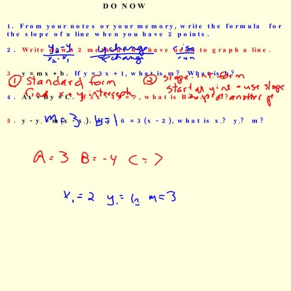 Standard form solve equations