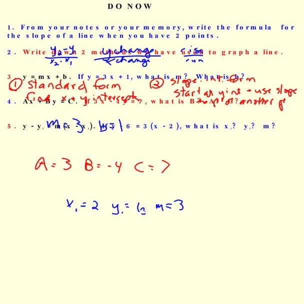 Alg. 1 day 60 6 4 point slope form