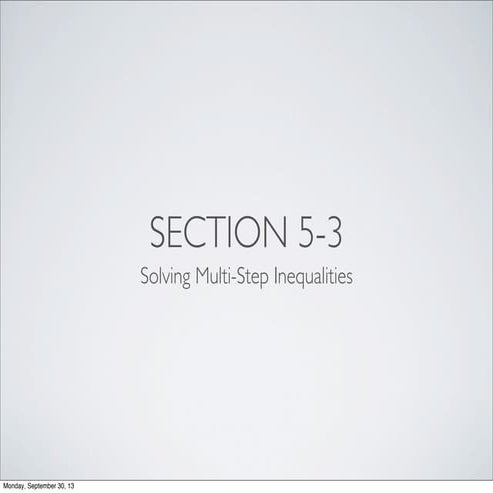 Algebra 1B Section 5-3