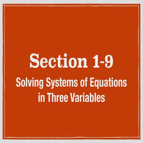 Algebra 2 Section 1-9