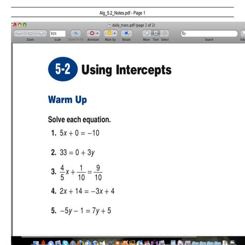 Alg 2.1 2 Notes 1 Step Equations | PDF