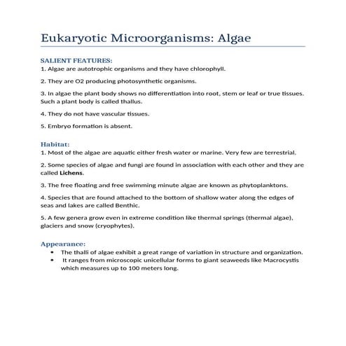 Algae (Features, habitat, Appearance, Cell structure, Economic importance).docx
