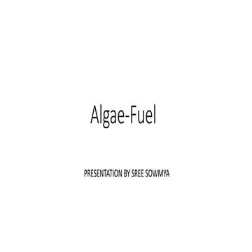 Algae fuel
